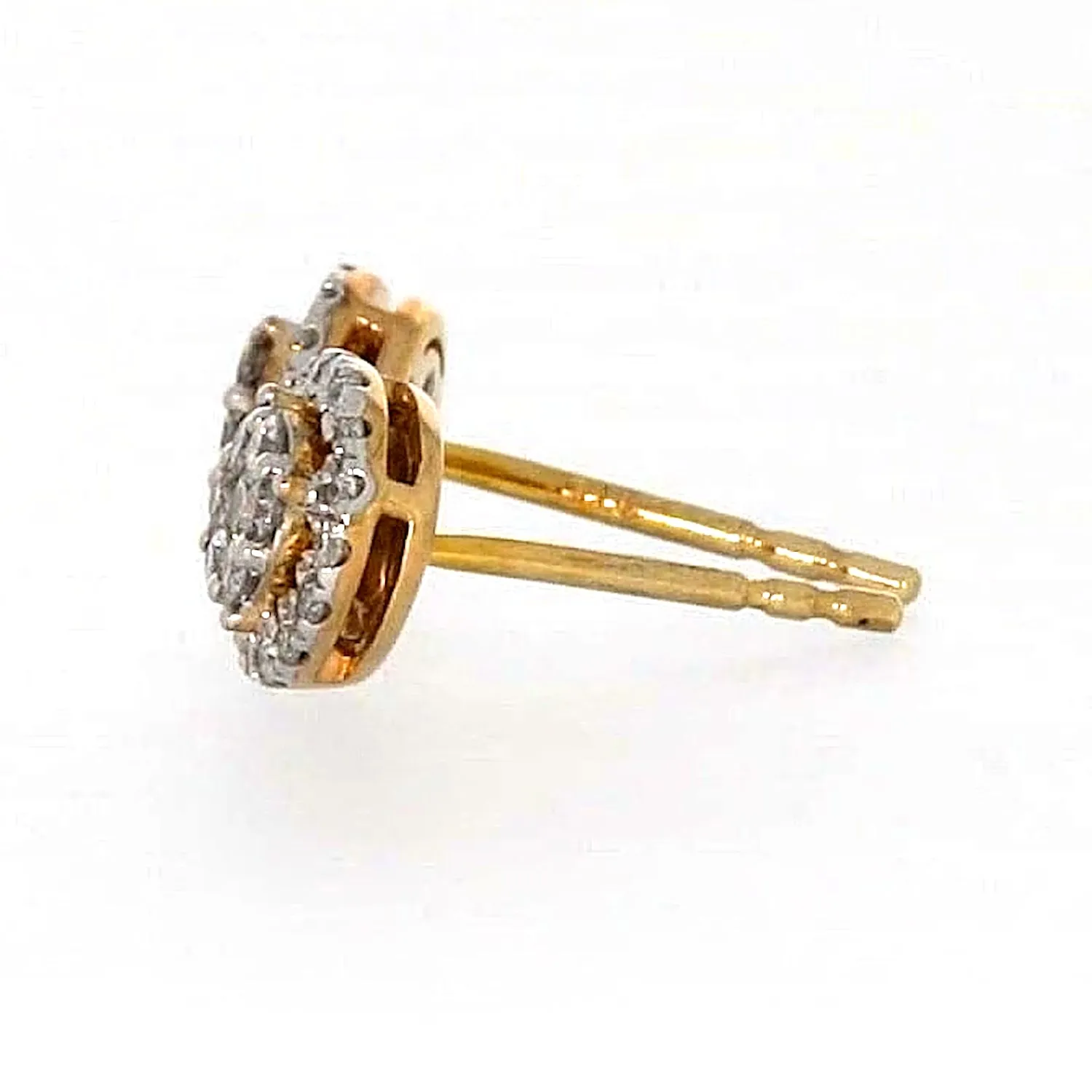 London 9ct Yellow Gold Round Brilliant Cut with 0.30 CARAT tw of Diamonds Stud Earrings