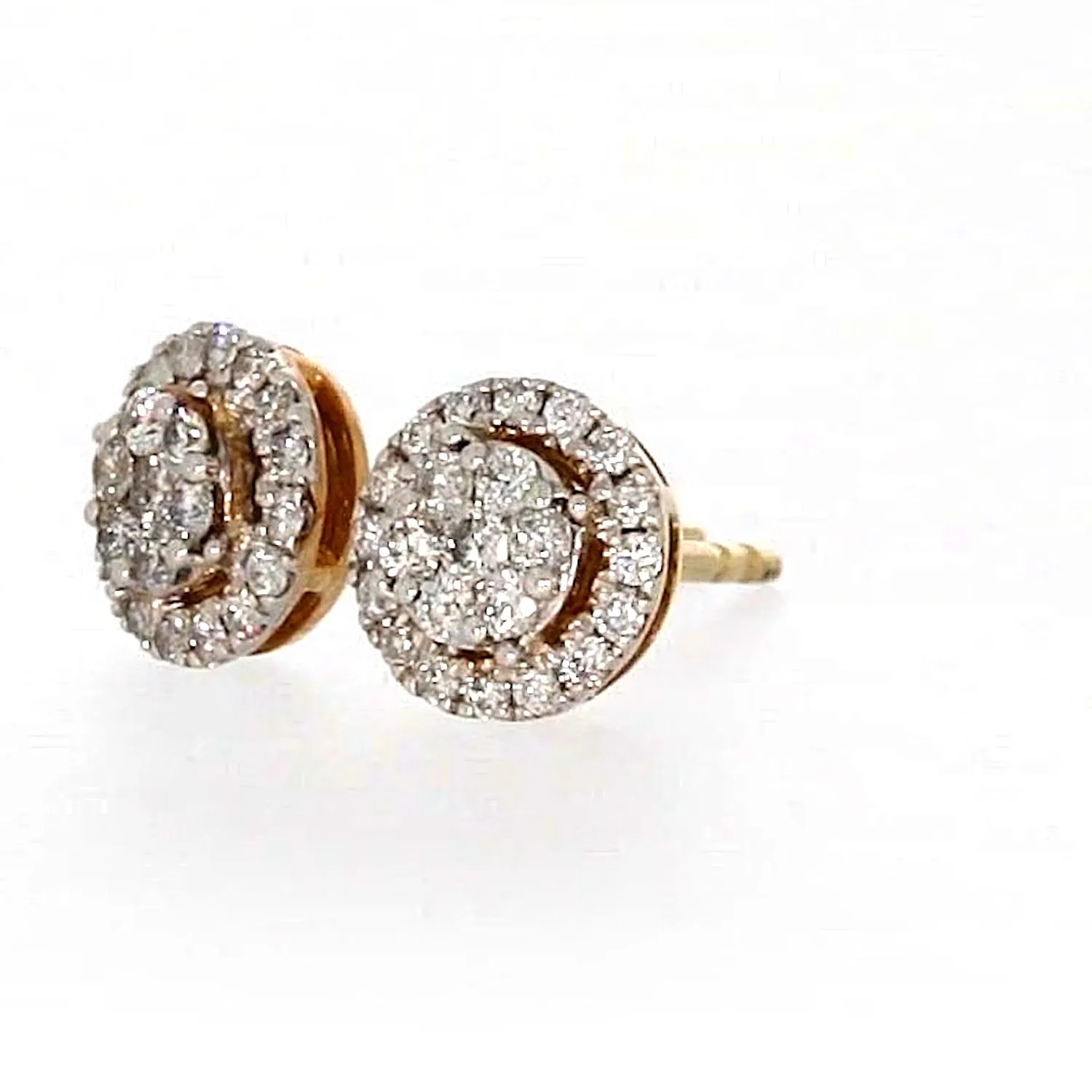 London 9ct Yellow Gold Round Brilliant Cut with 0.30 CARAT tw of Diamonds Stud Earrings