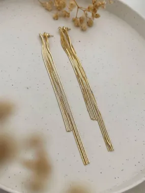 Long Golden Chain Earrings