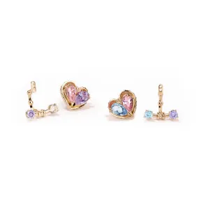 Love Song No.2 Stud Earrings [Pastel gems/Yellow gold]