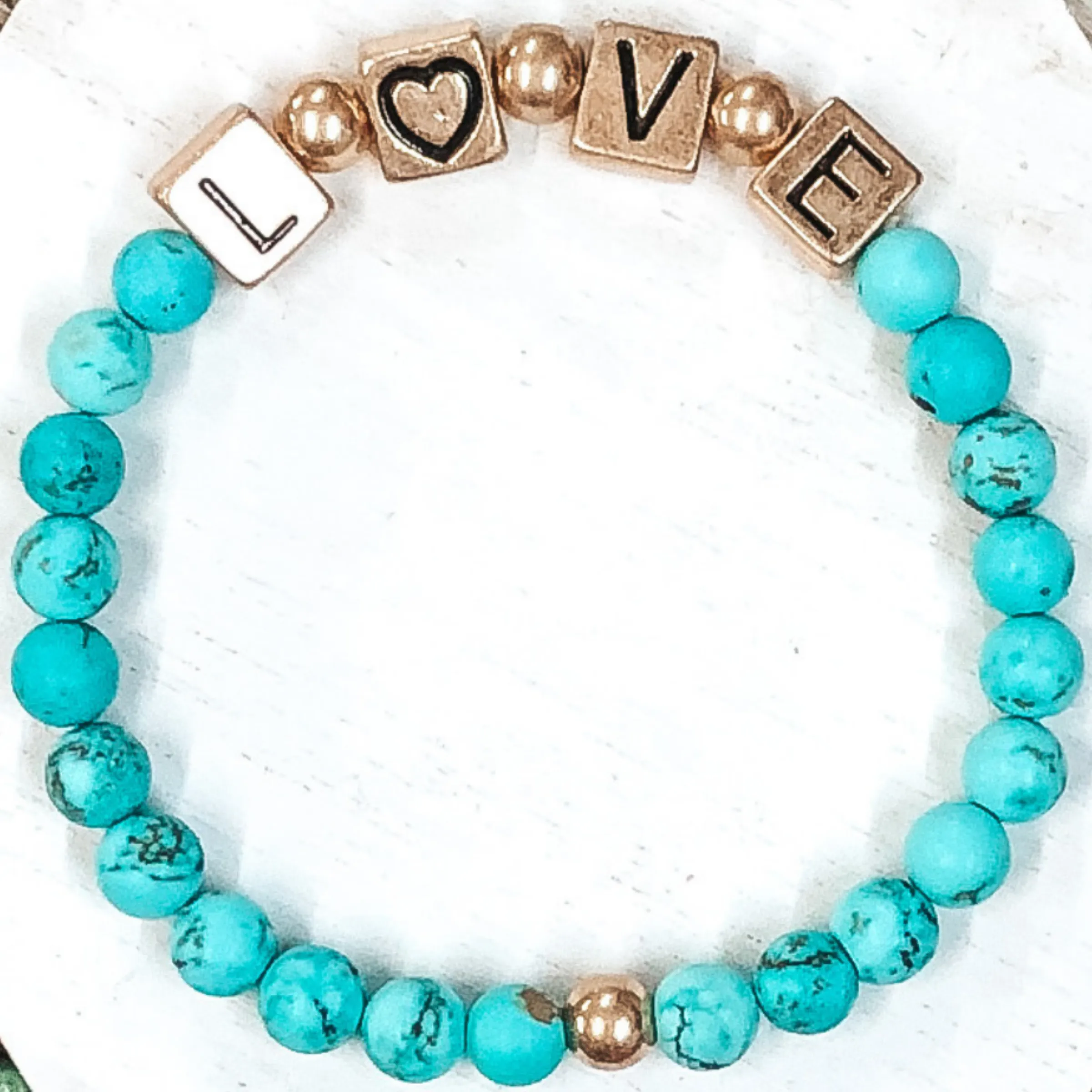 Love Yourself Bracelet in Turquoise