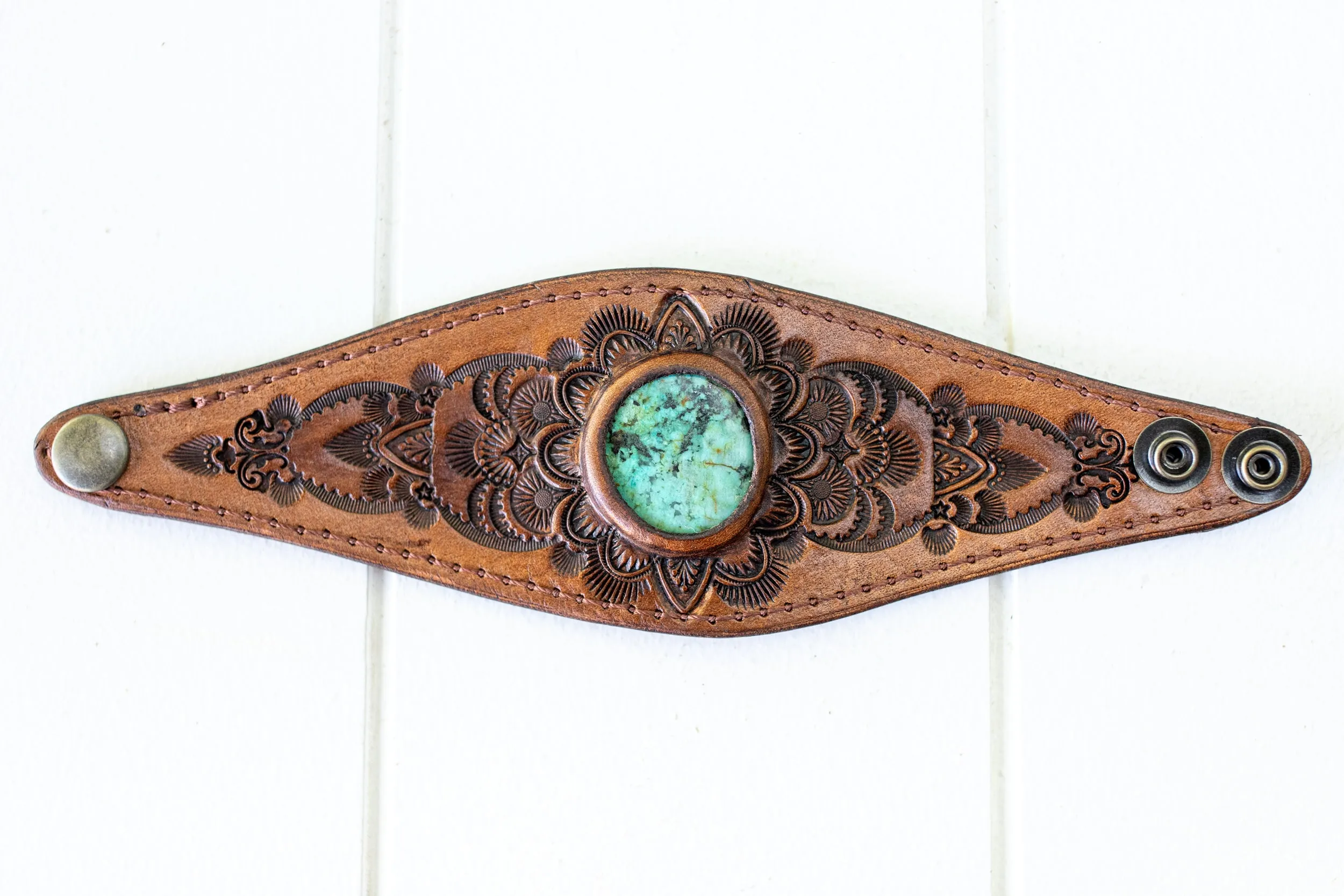 Mandala Cuff with African Turquoise