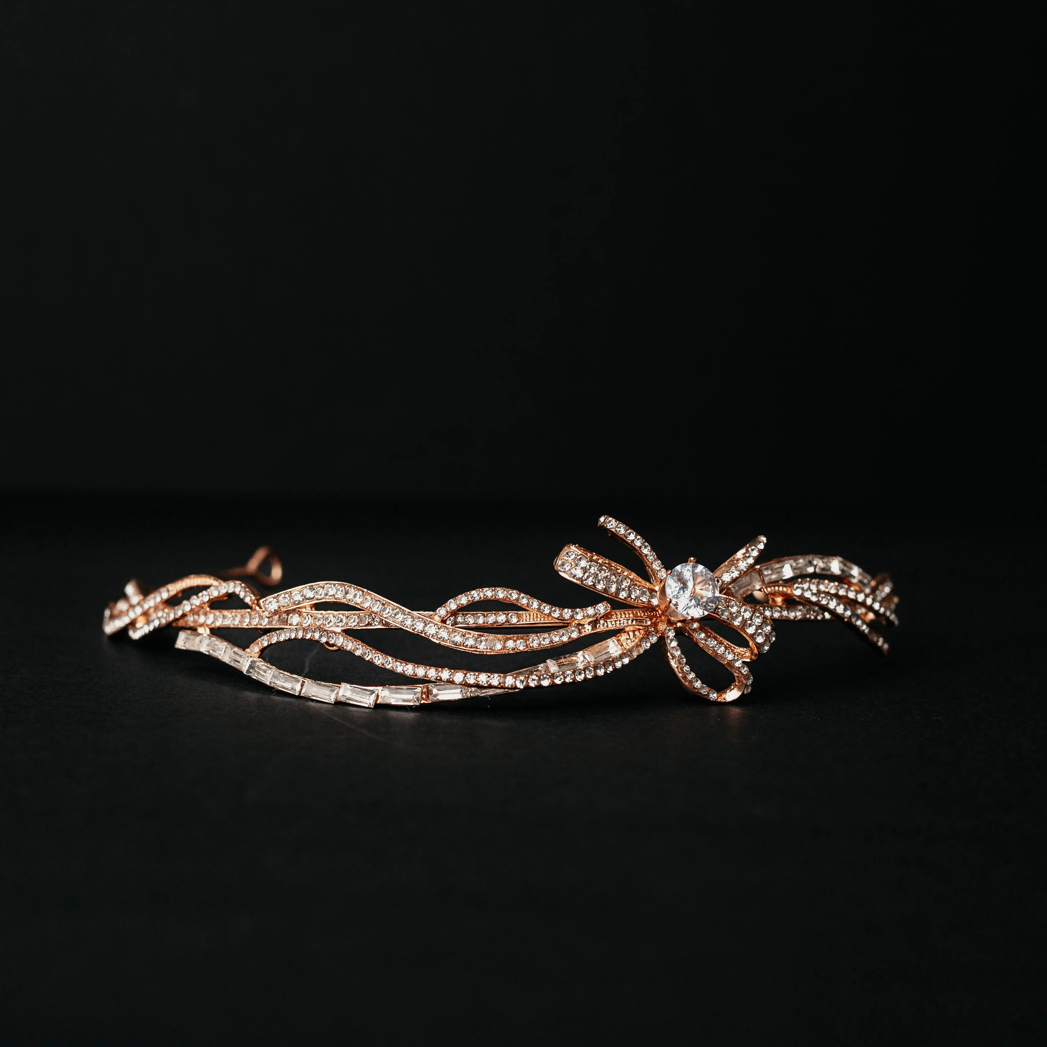 Marial's Bow Tiara Head Band in Gold