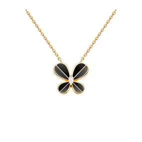 Marquise Butterfly Yellow Gold Large Necklace