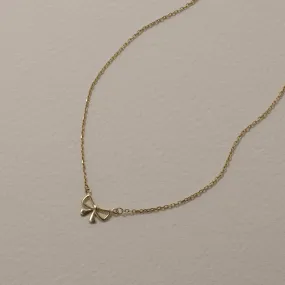 Medley x Dinnara Micro Bow Necklace in 10k Gold