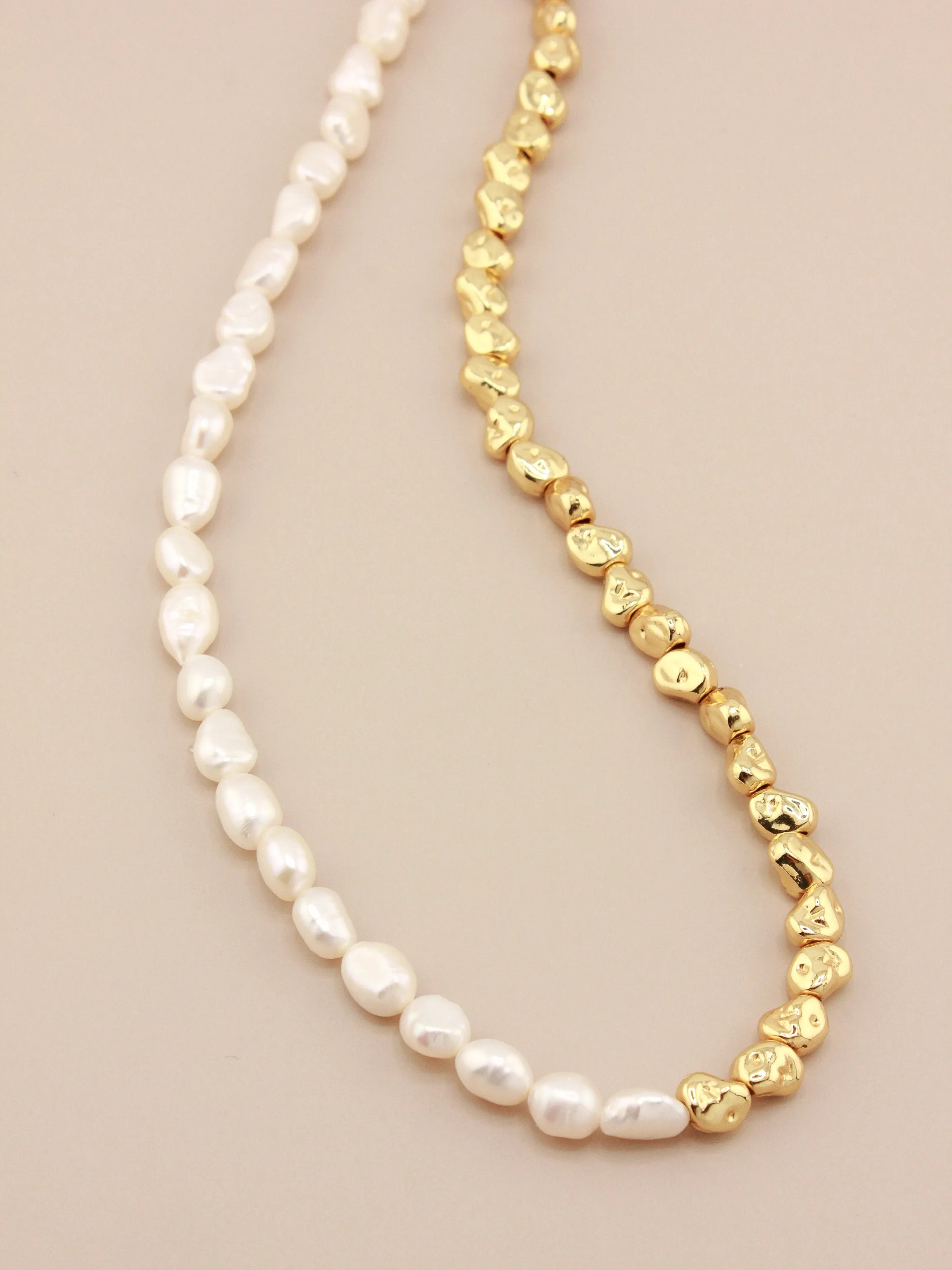 Mini Baroque Half Gold & Pearl