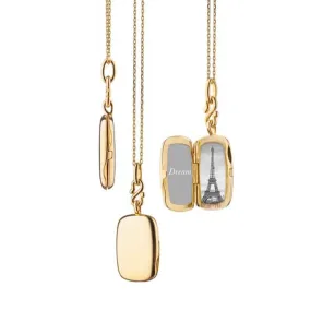 Monica Rich Kosann "Britt" Slim Locket Necklace in 18K Yellow Gold