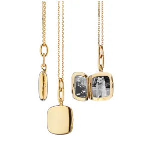 Monica Rich Kosann Slim "Viv" Locket Necklace 18k Gold