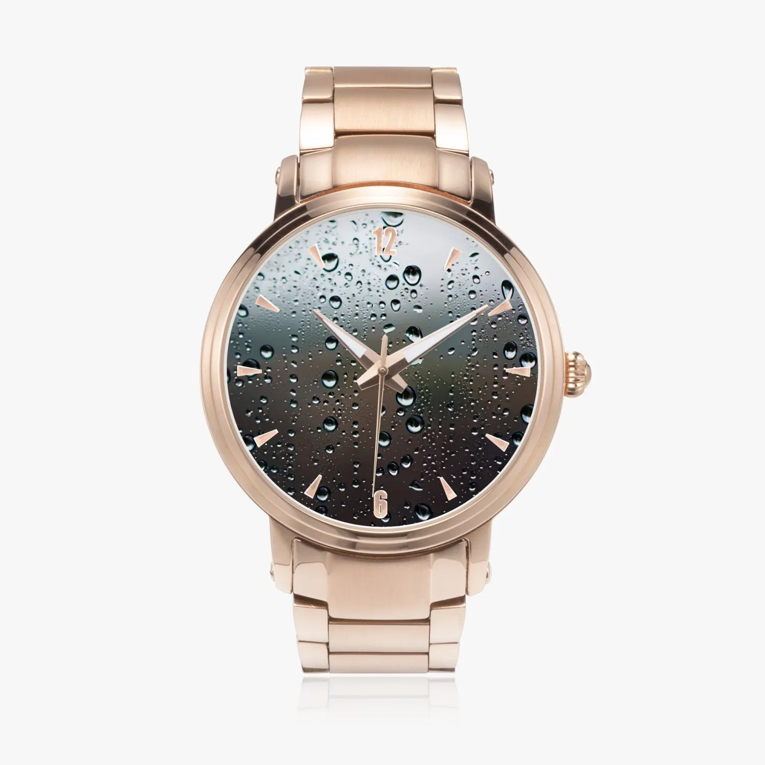 Montre automatique à bracelet en acier (avec indicateurs) "Gouttes de pluie"(213)