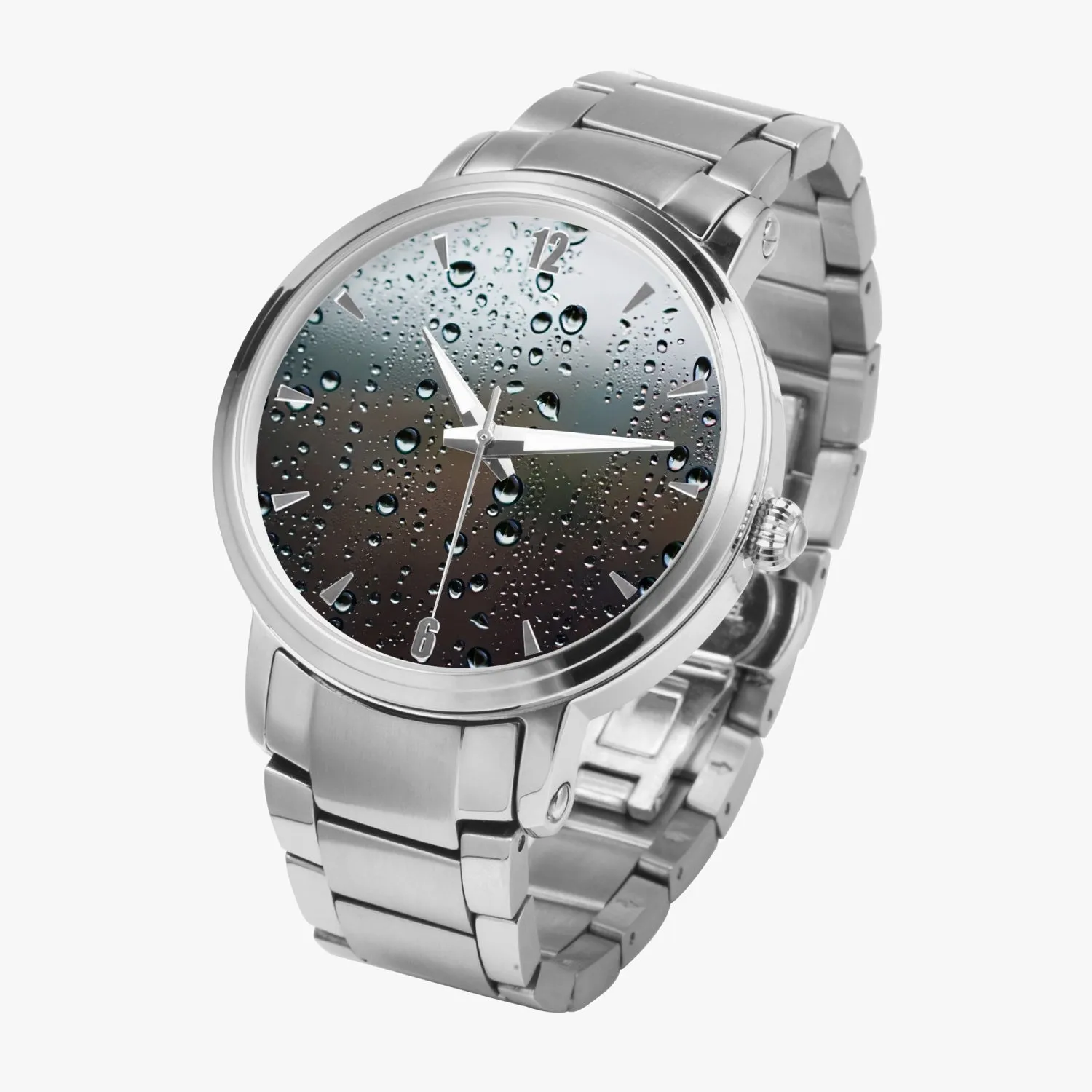 Montre automatique à bracelet en acier (avec indicateurs) "Gouttes de pluie"(213)