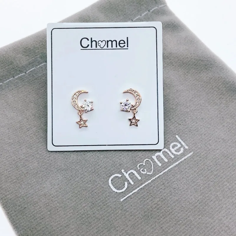 Moon & Star Cubic Zirconia Earrings