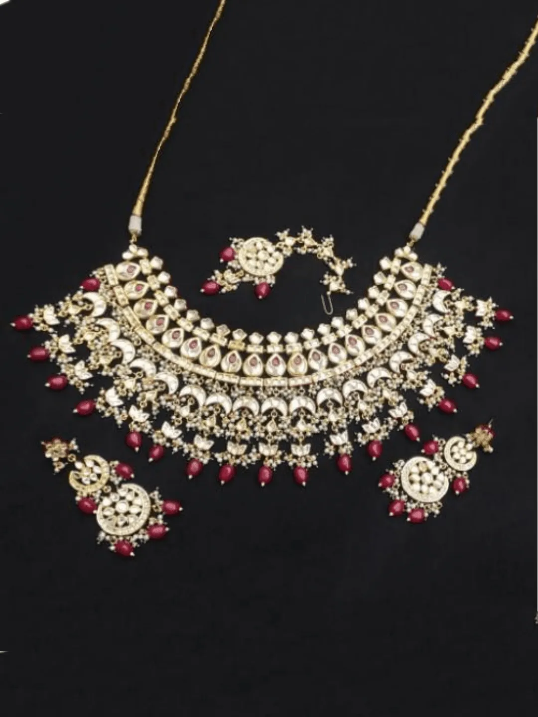 Multi Chand Broad Meena Necklace Set