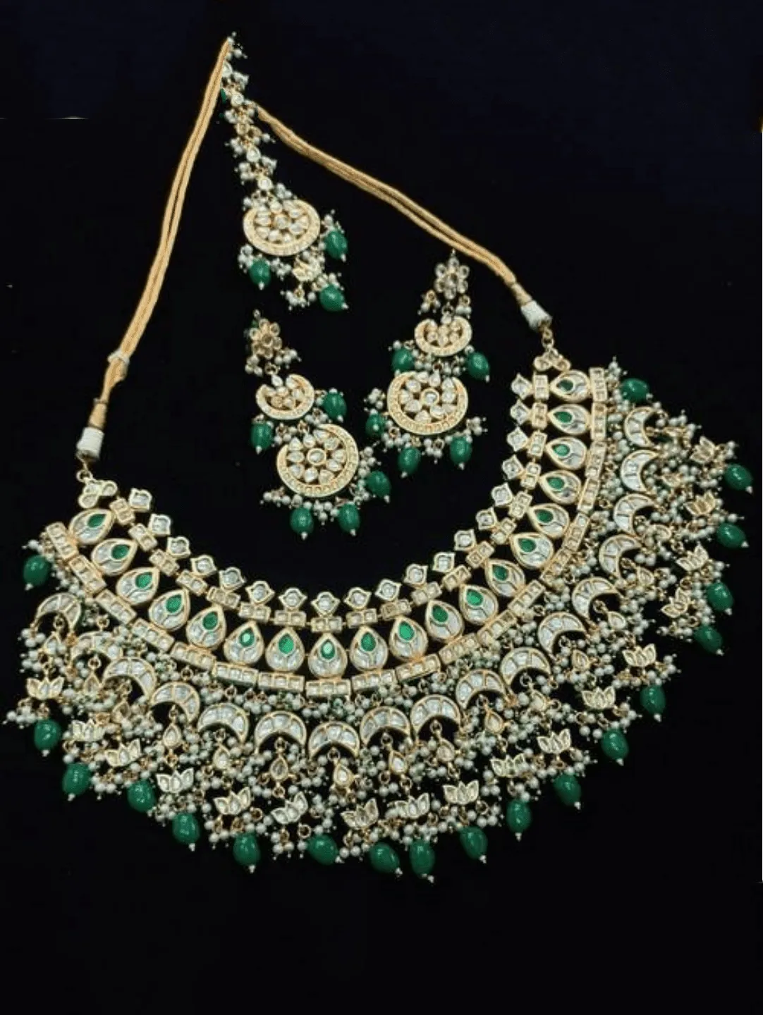 Multi Chand Broad Meena Necklace Set