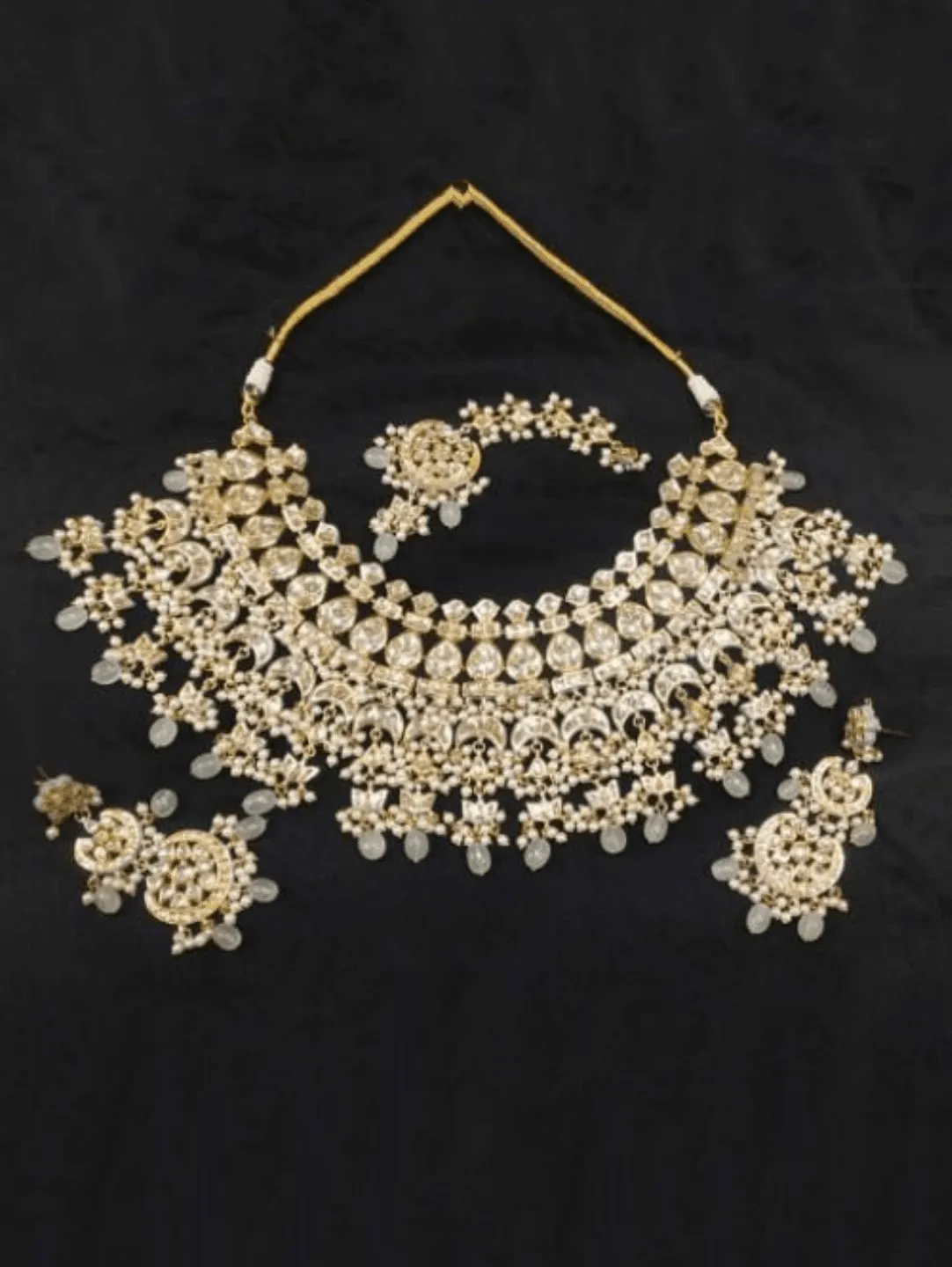 Multi Chand Broad Meena Necklace Set