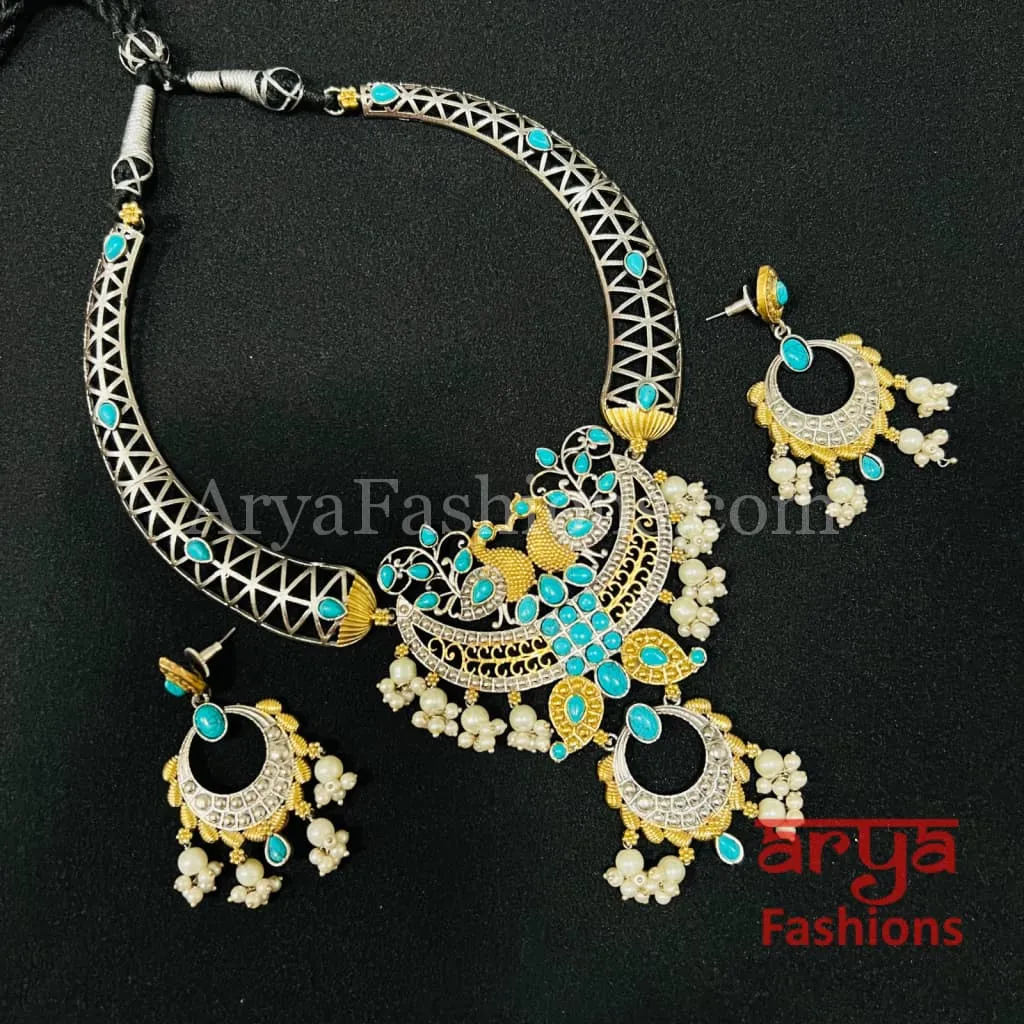 Multicolor Dual Tone Tribal Hasli Necklace