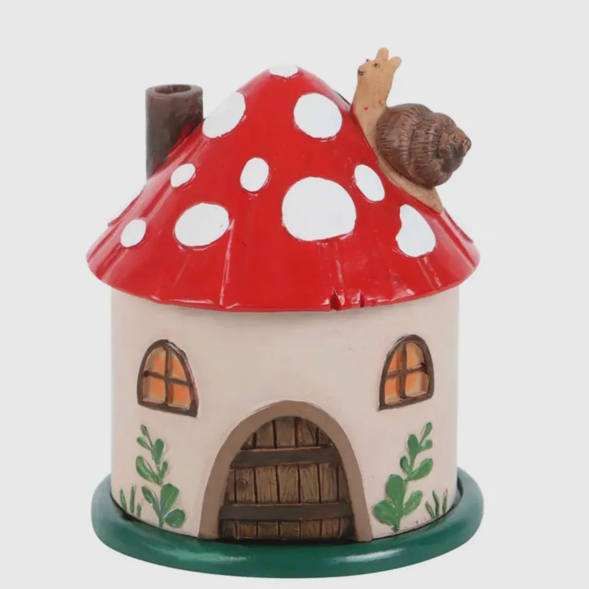 Mushroom House Cone Incense Holder