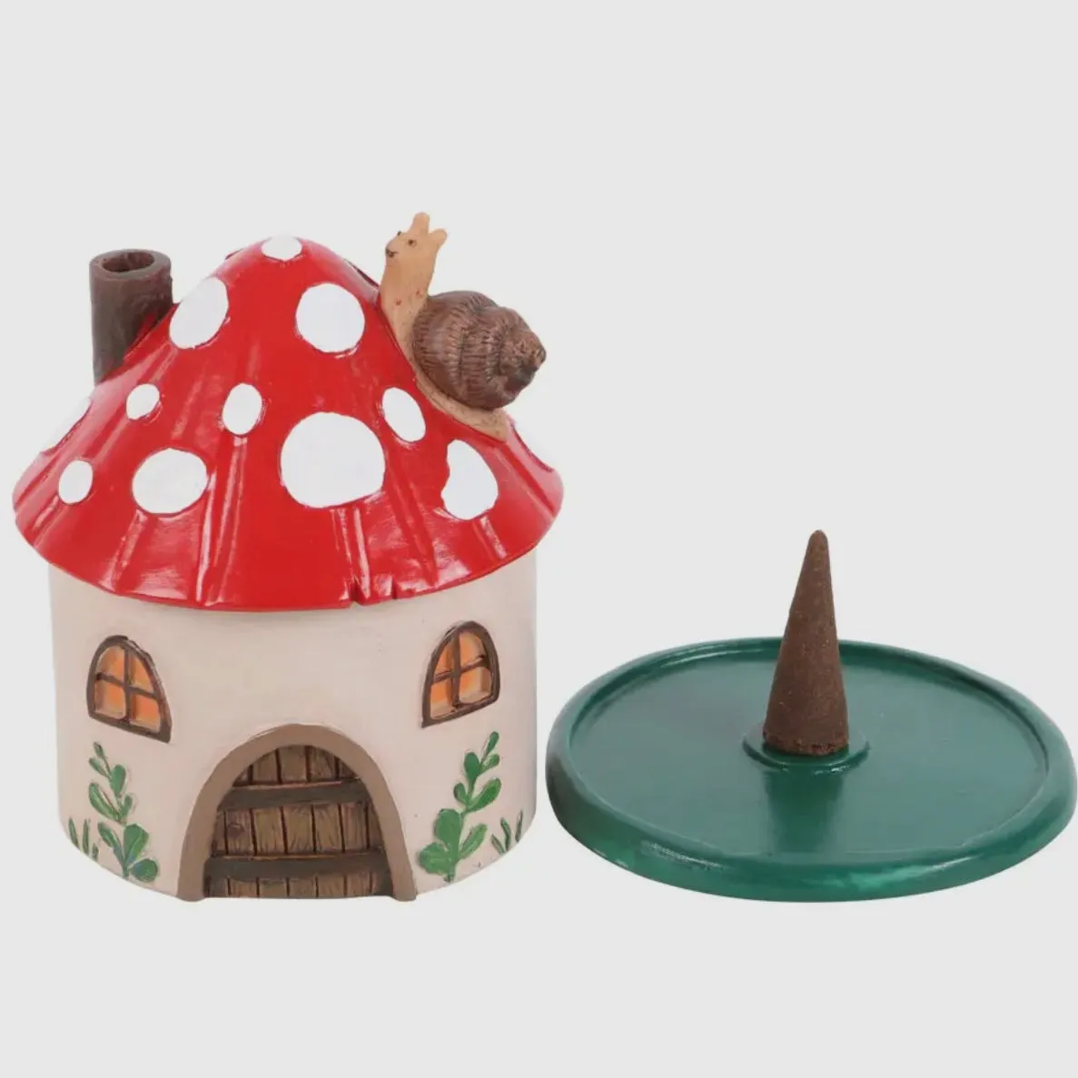 Mushroom House Cone Incense Holder