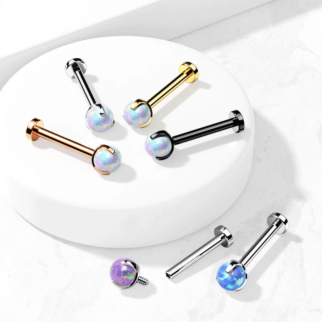 Mystic Opal Internally Threaded Body Jewellery with Rose Gold Plating. Labret, Monroe, Tragus and Cartilage Earrings.