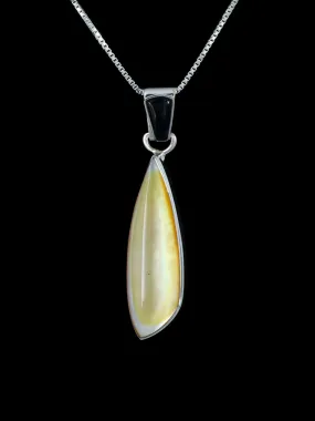 Native American Sterling Silver Gold Lip Mother of Pearl Pendant