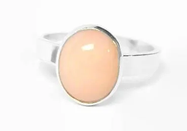 Natural Pink opal ring • Sterling silver opal ring • Silver gemstone ring pastel