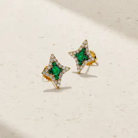 Notte Emerald and Diamond Stud Earrings