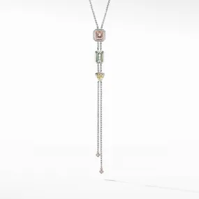 Novella Y Necklace with Morganite, Pavé Diamonds and 18K Rose Gold