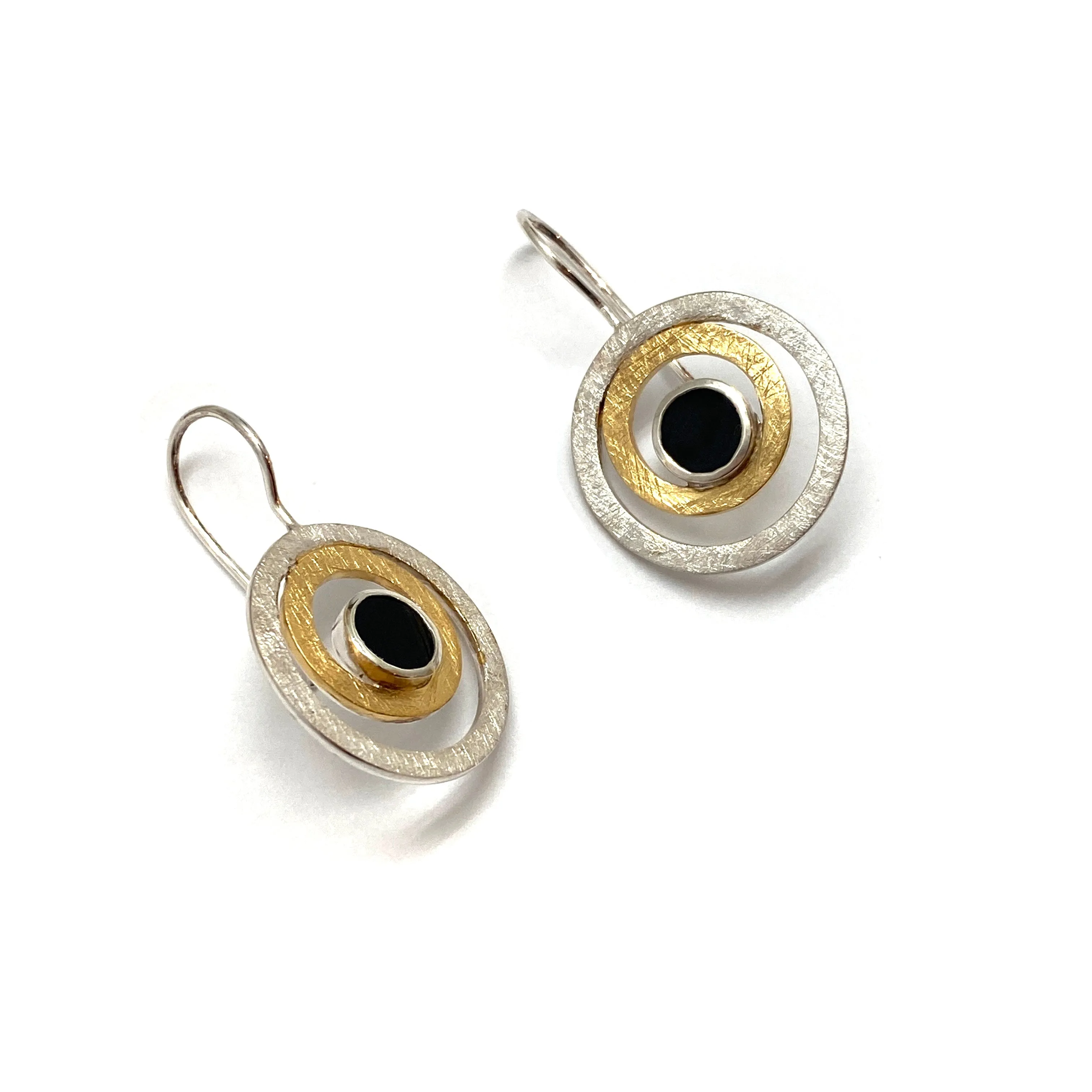 Onyx Circle Earrings