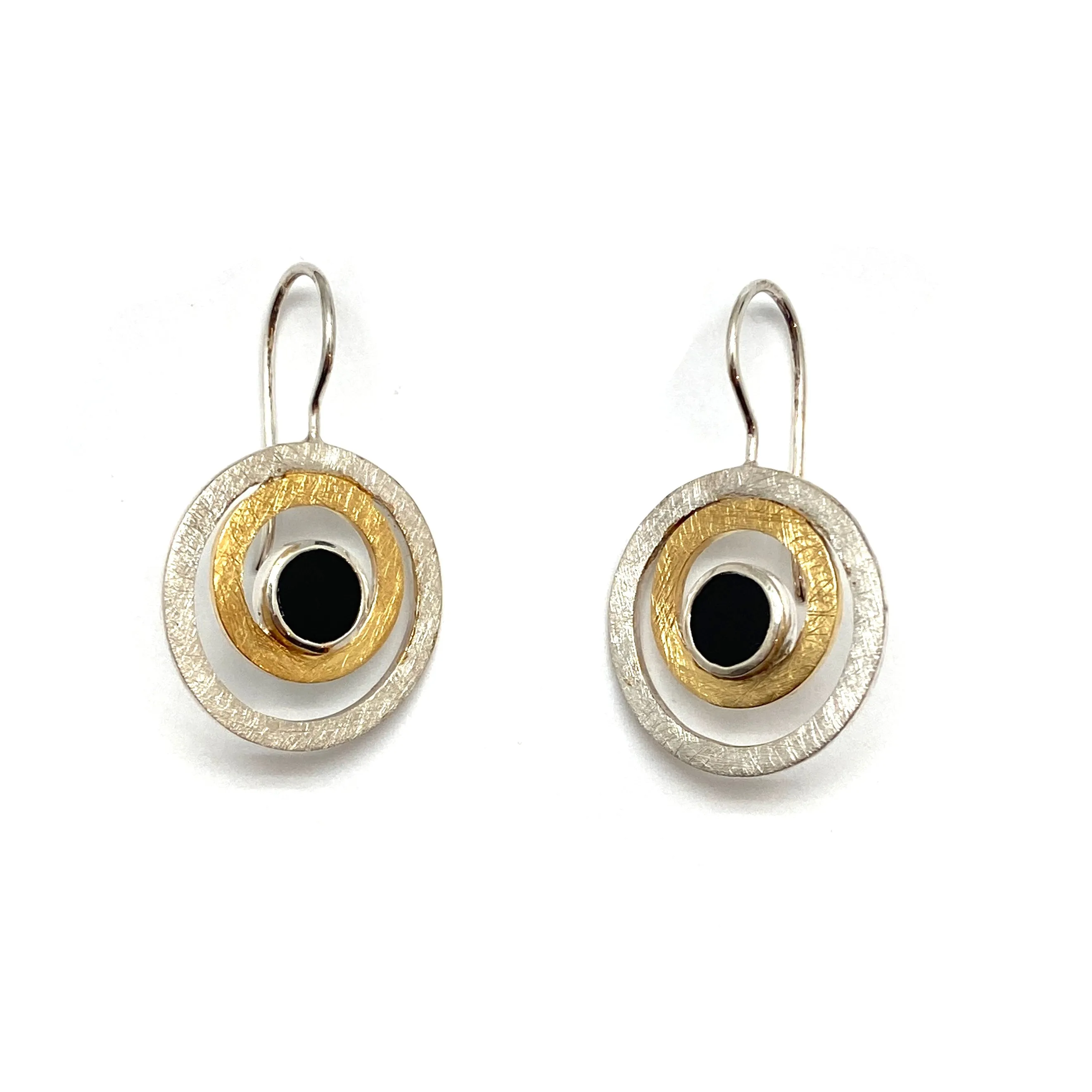 Onyx Circle Earrings