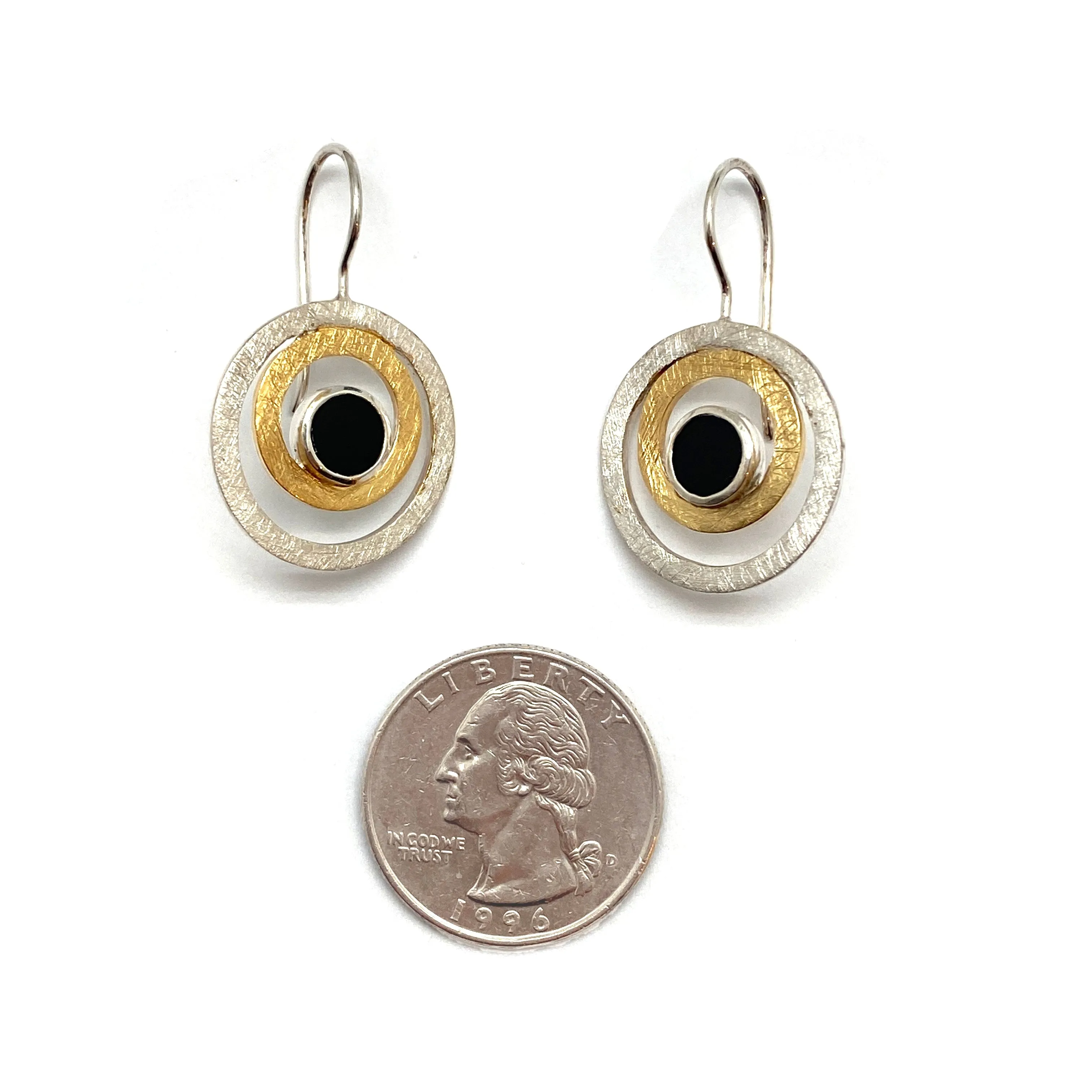 Onyx Circle Earrings