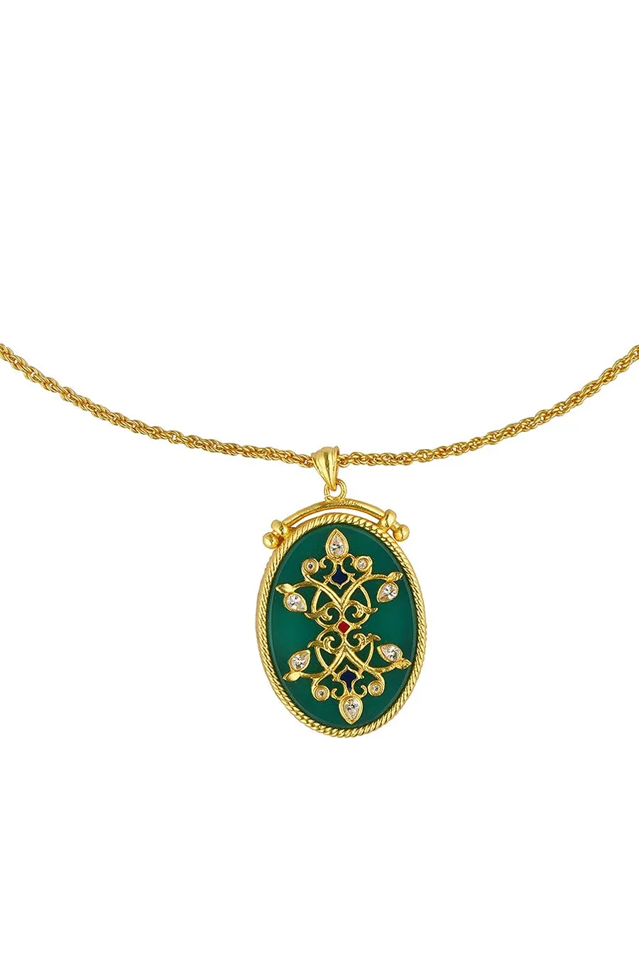 Onyx Refection Of You Gold Plated Pendant Necklace