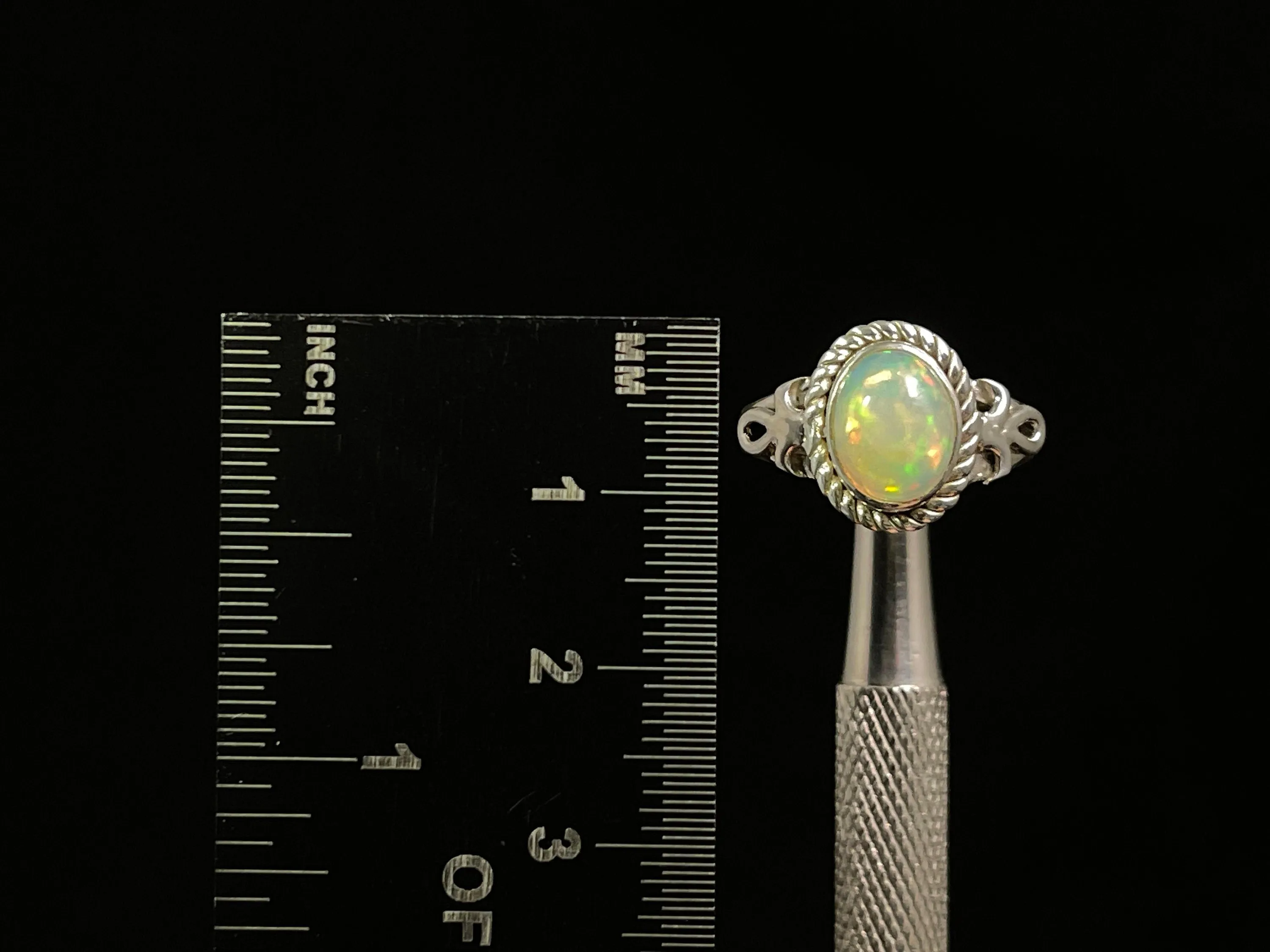 OPAL RING - Sterling Silver, Size 5 - Ethiopian Opal Rings for Women, Bridal Jewelry, Welo Opal, 49238