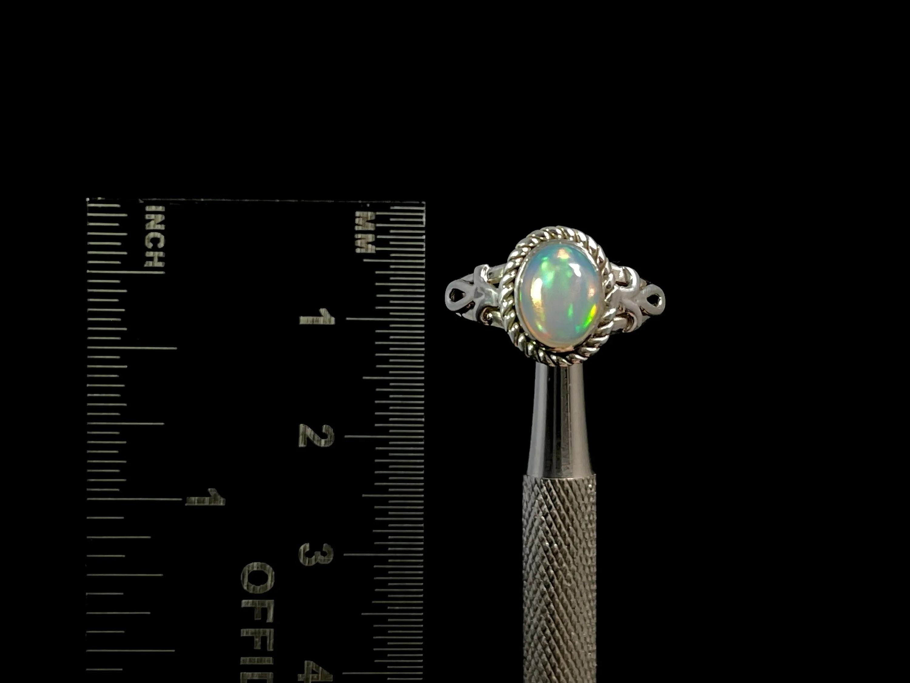 OPAL RING - Sterling Silver, Size 7.5 - Ethiopian Opal Rings for Women, Bridal Jewelry, Welo Opal, 49201