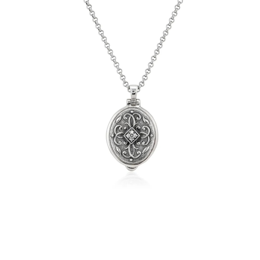 Oval Locket with Diamonds