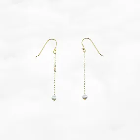 Pearl Dangle Earrings with Champagne Zirconia