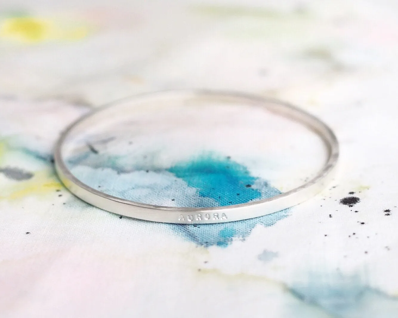 Personalised Silver Bangle