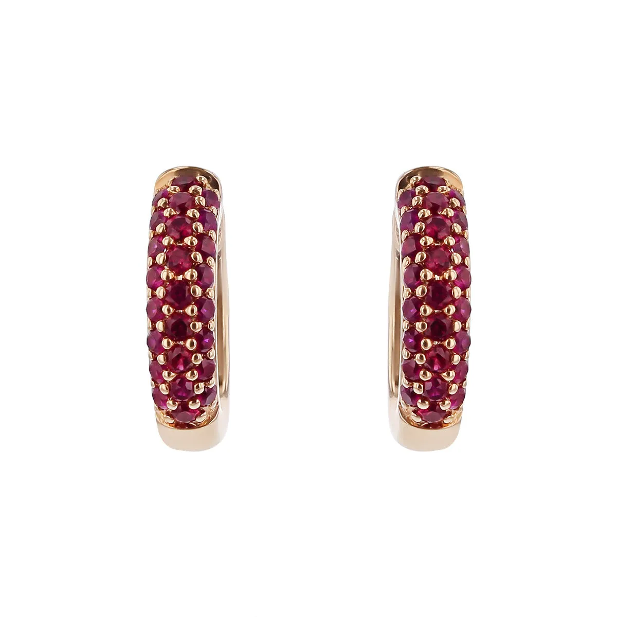 Petite Hoop Earrings with Rubies