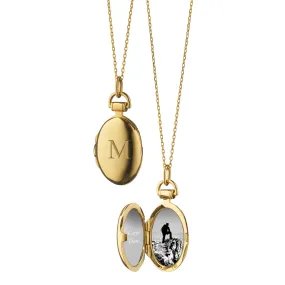 Petite "Anna" 18K Gold Engraved Locket Necklace