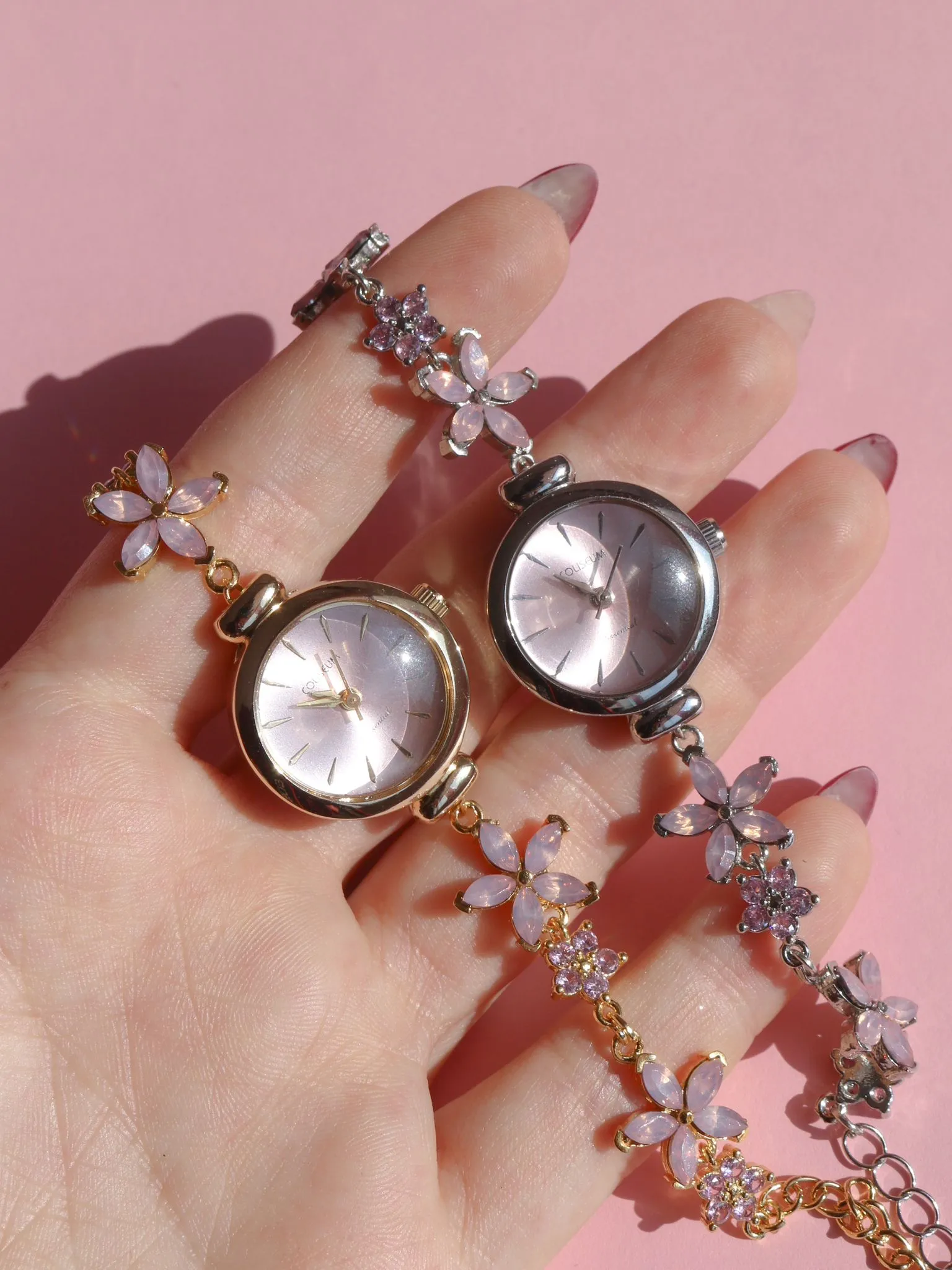 Pink Flowers Watch