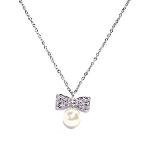 PN1005 Vanessa Bow Pearl Necklace