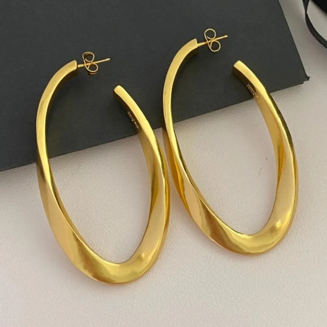 Pre Order:  Exaggerated Oval Gold Plated Earrings