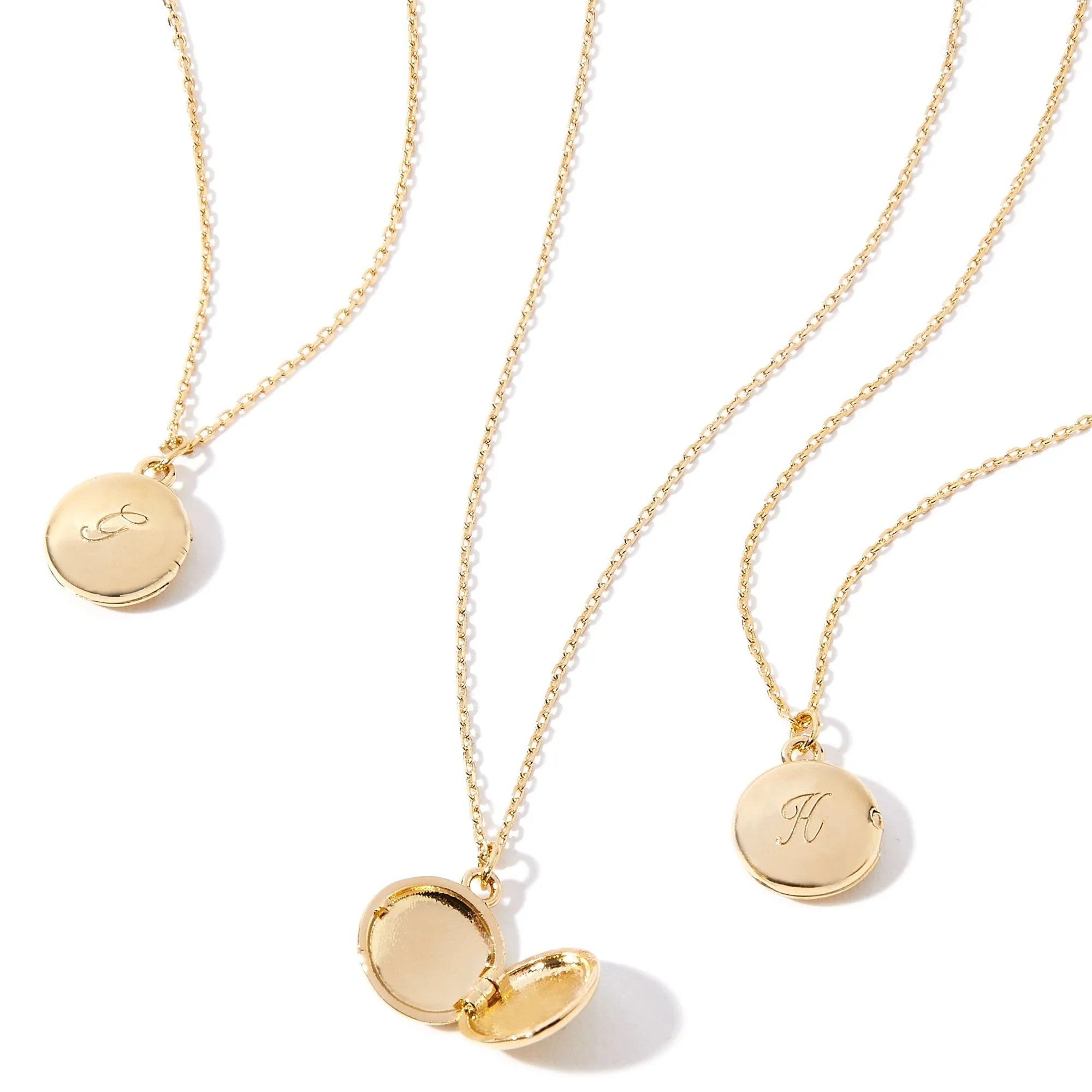 Real Gold Plated Initia Necklace Locket P For Women By Accessorize London