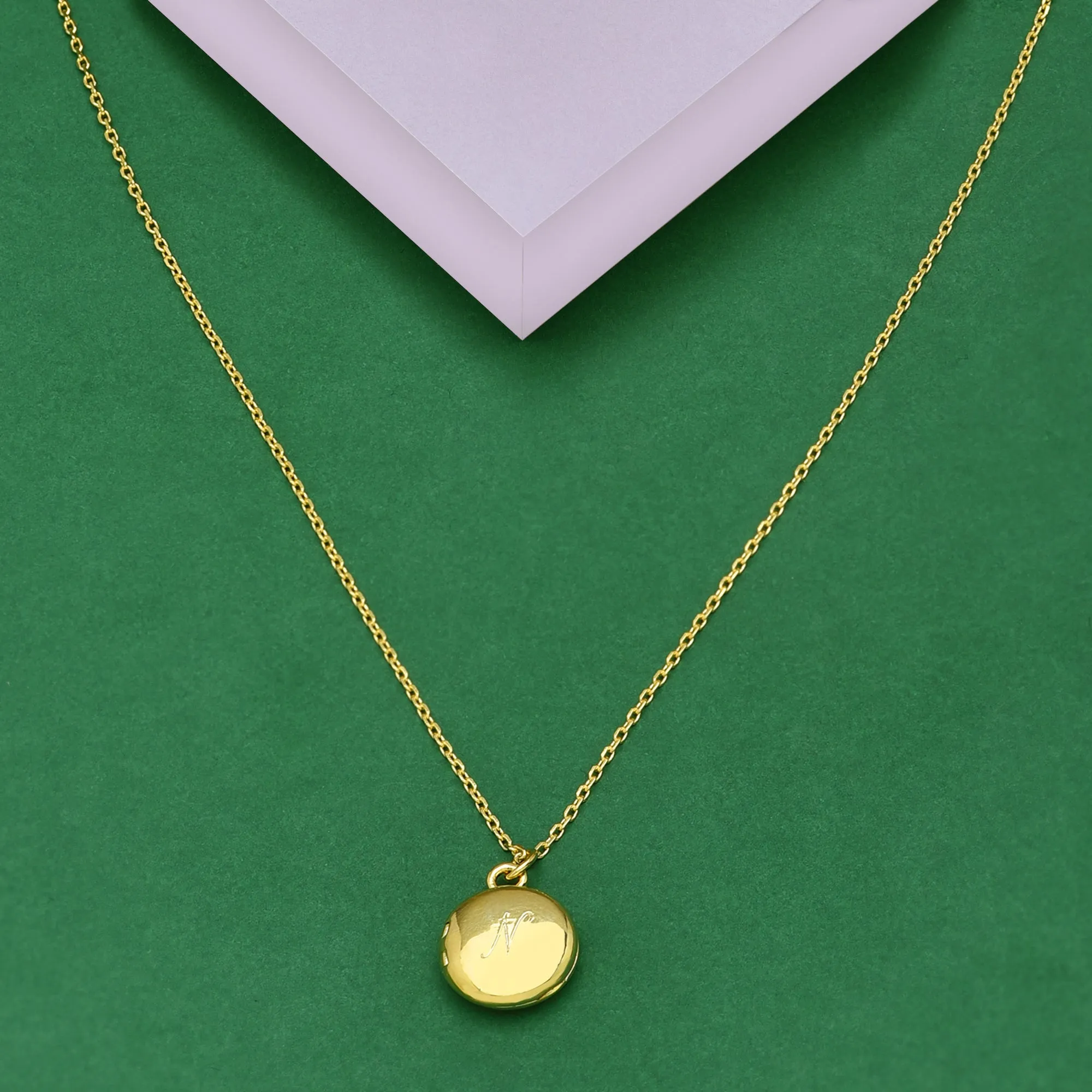 Real Gold Plated Initial Necklace Locket N For Women By Accessorize London