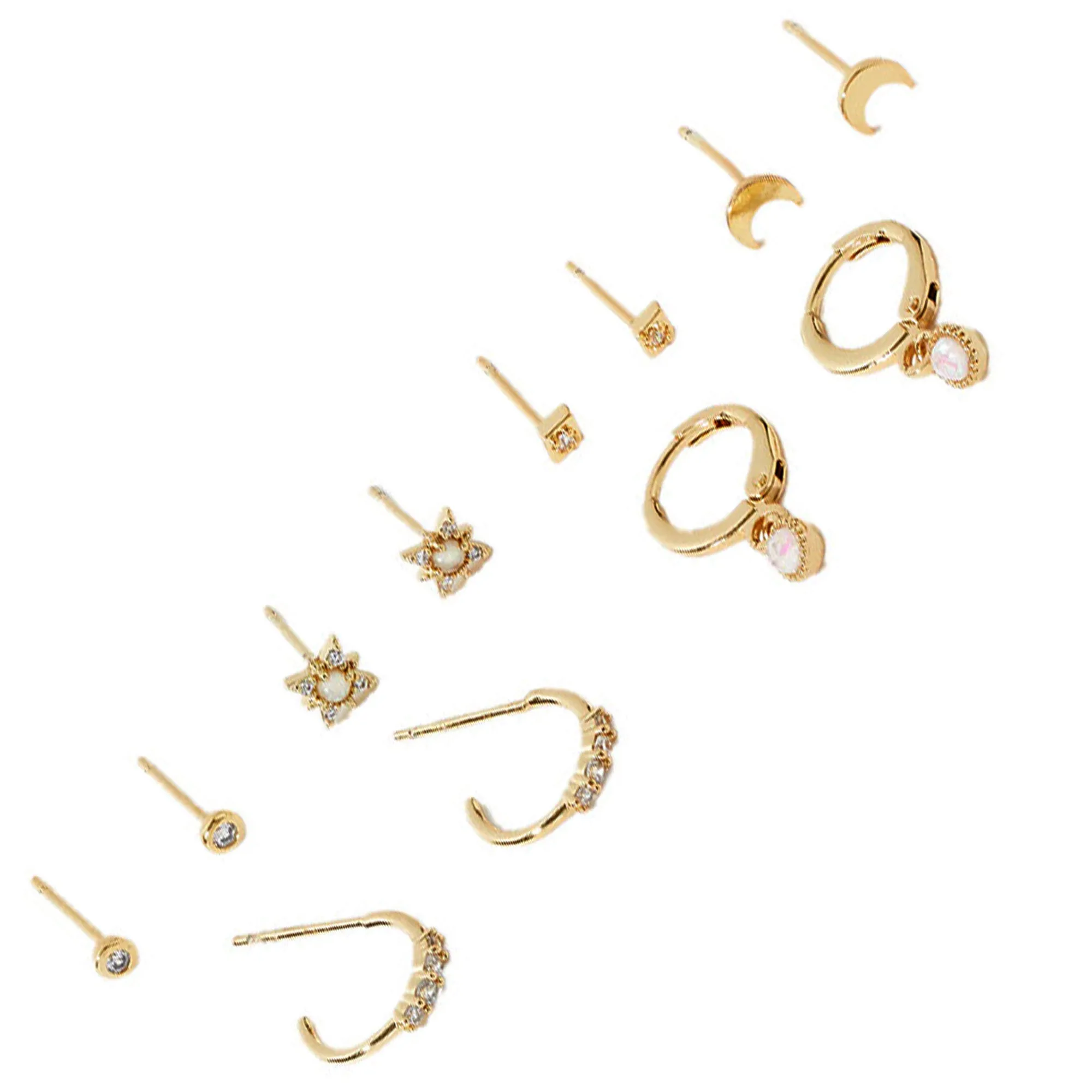 Real Gold Plated Opal Celestial 12 Pack Earring Set For Women By Accessorize London