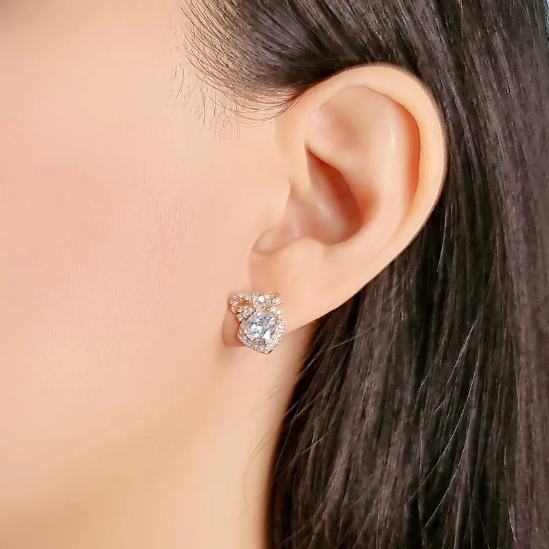 Ribbon Cubic Zirconia Earrings