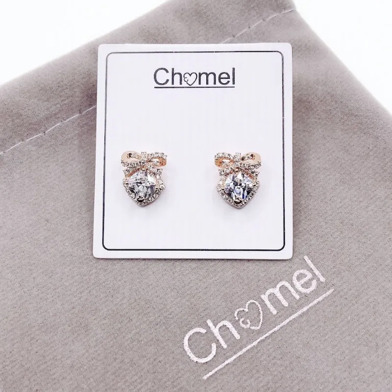 Ribbon Cubic Zirconia Earrings