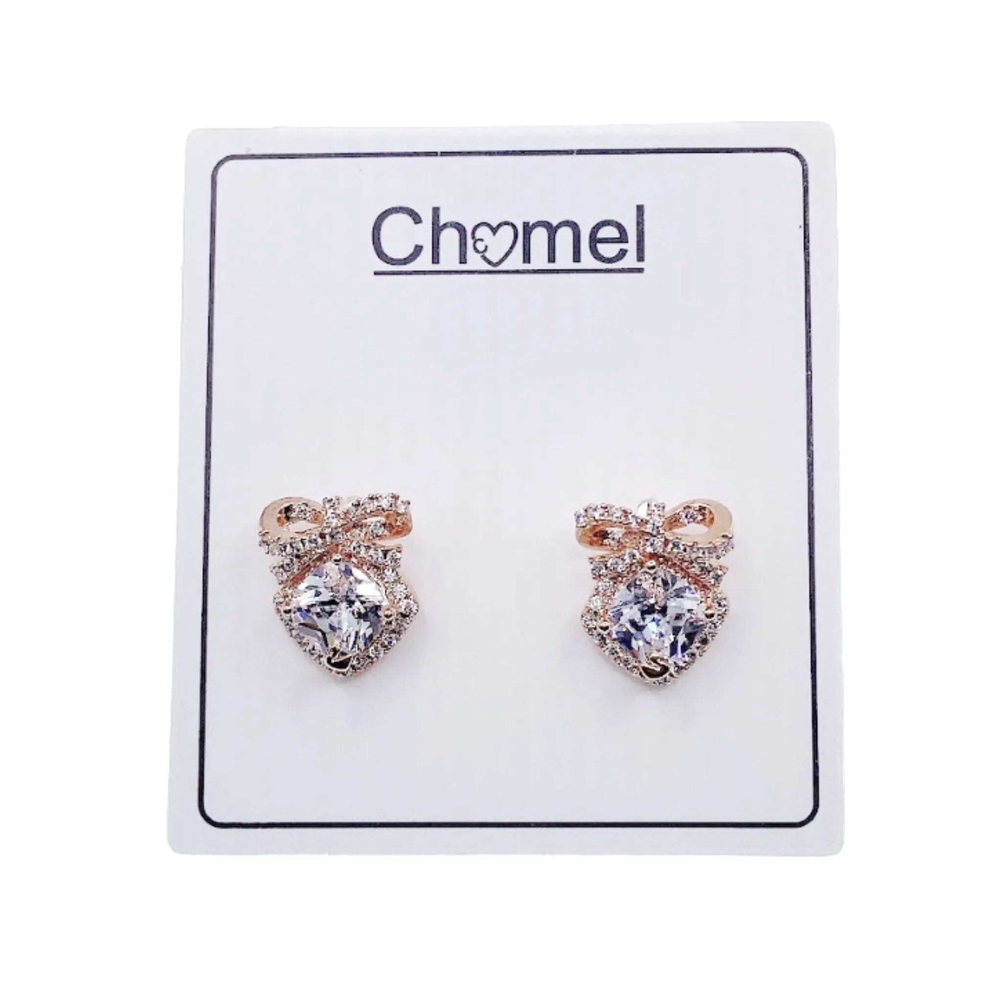 Ribbon Cubic Zirconia Earrings