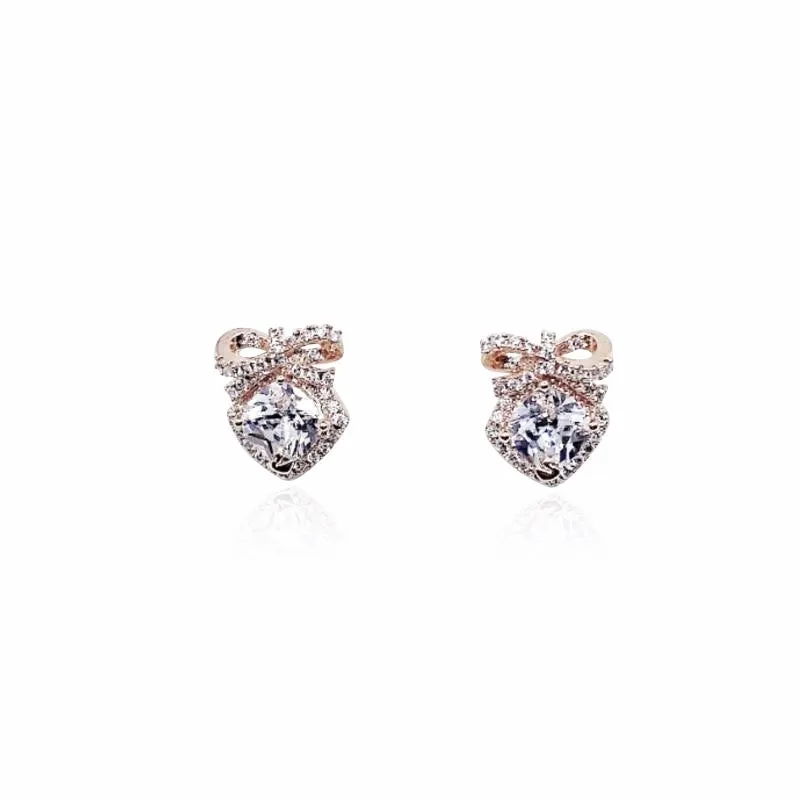 Ribbon Cubic Zirconia Earrings