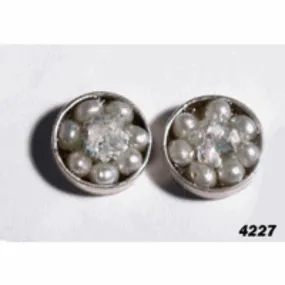 Roman Glass Stud earrings sterling silver roman glass and pearls earrings