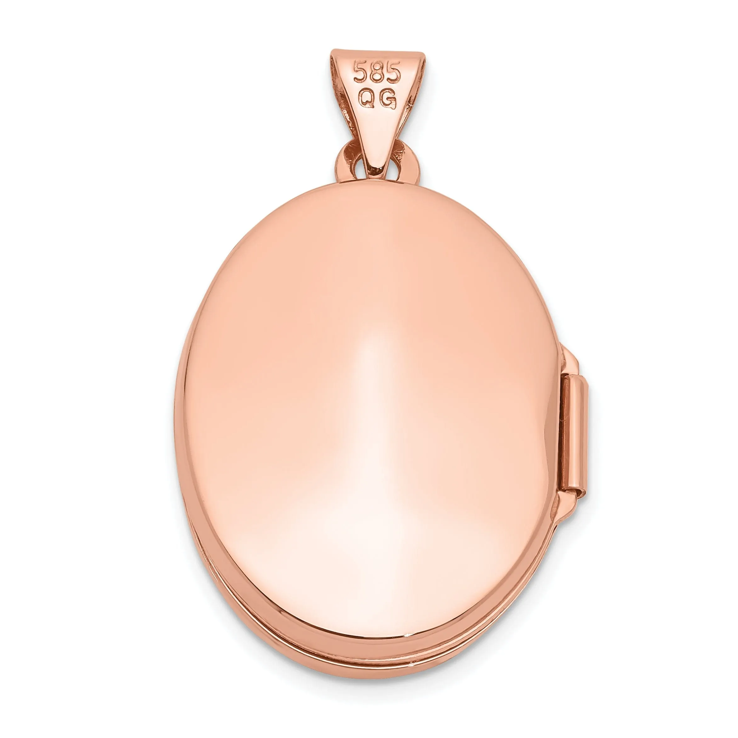 Rose Gold Polished Oval Locket