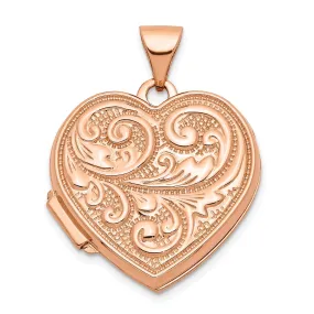 Rose Gold Scrolled Love you always Heart Locket